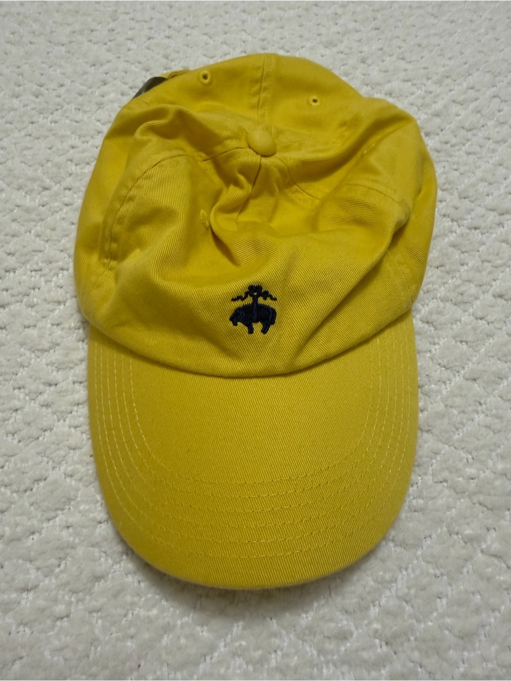Rare Brooks Brothers Logo Yellow Hat Cap 100% Cotton L/XL Adjustable - Picture 2 of 9